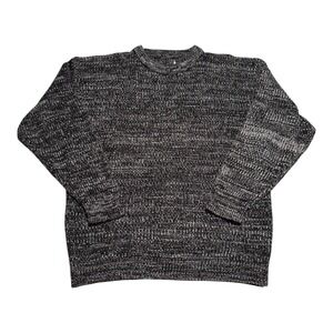 Vintage 90s Knit White/Gray/Black‎ Crewneck Pullover Sweater Men's Large